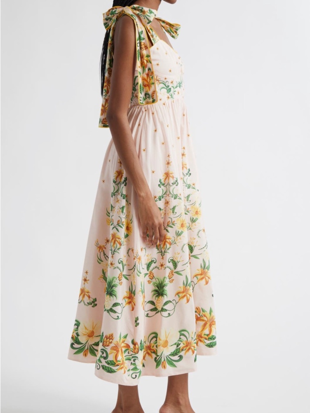 FARM Rio Botanical Beauty Pink Laces Cup Midi Dress NWT Size XL - Picture 3 of 9
